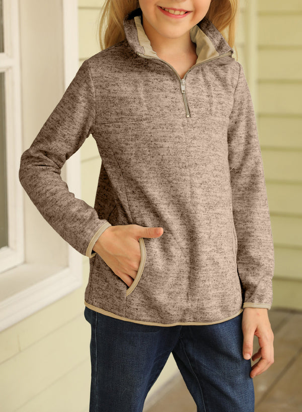 Sweat-shirt à col zippé et poche kangourou pour enfants
