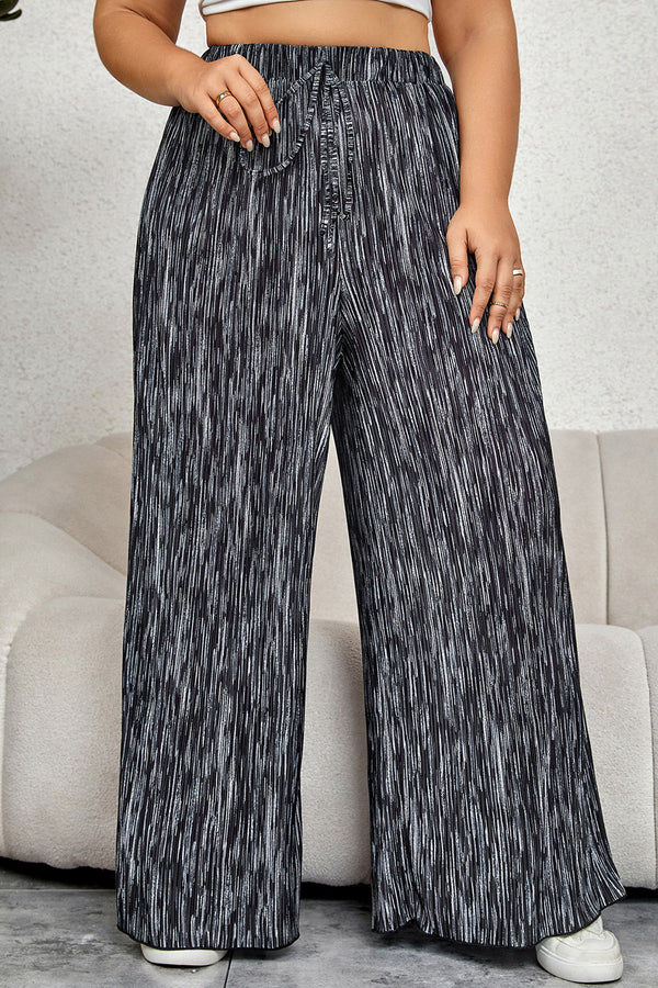 Pantalon large taille haute grande taille