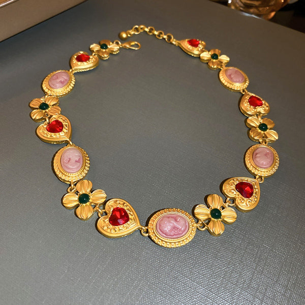 Collier en cuivre incrusté de strass