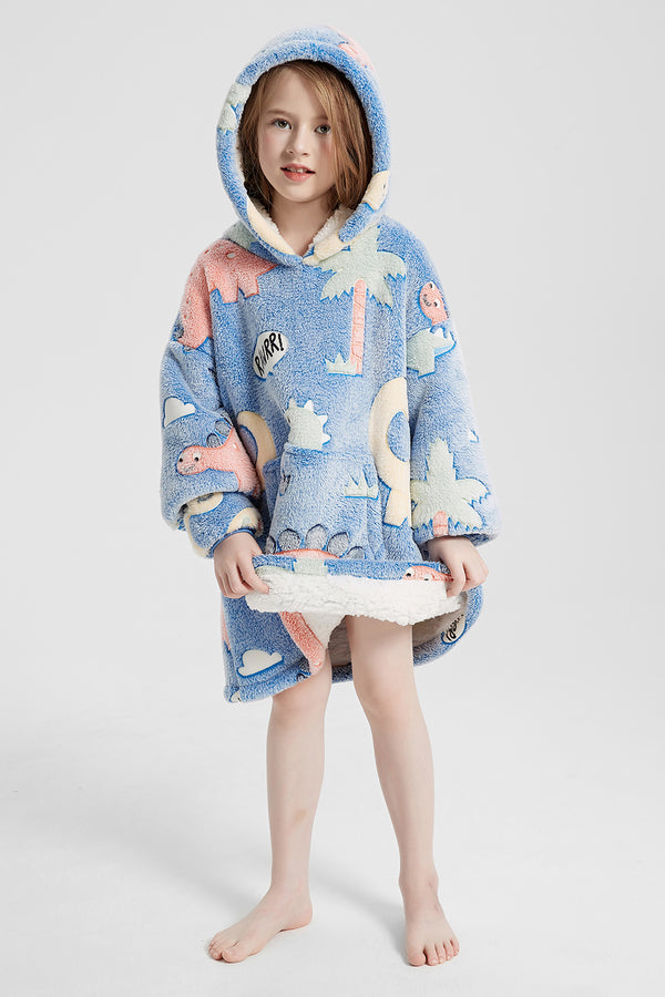 Sweat à capuche surdimensionné à manches longues et motif lumineux