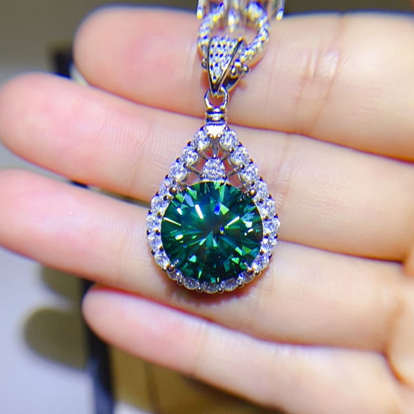 Collier en argent sterling 925 en forme de larme avec moissanite de 10 carats