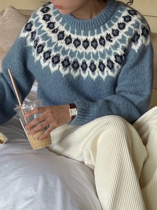 Pull à manches longues et col rond