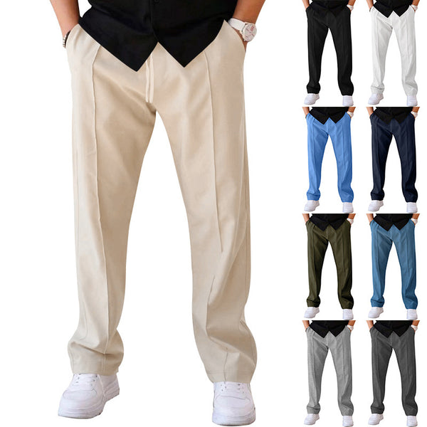 Pantalons pour hommes Pantalons de sport décontractés Pantalons droits amples avec cordon de serrage Vêtements