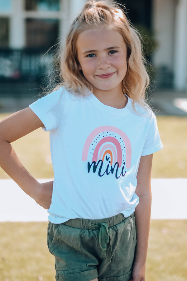 T-shirt à col rond graphique pour fille