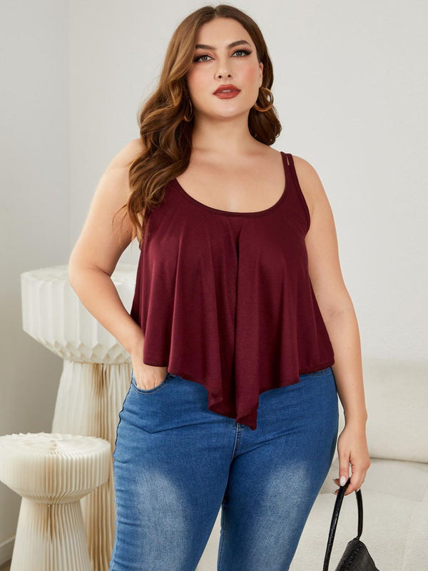 Camisole à col rond et double bretelle grande taille
