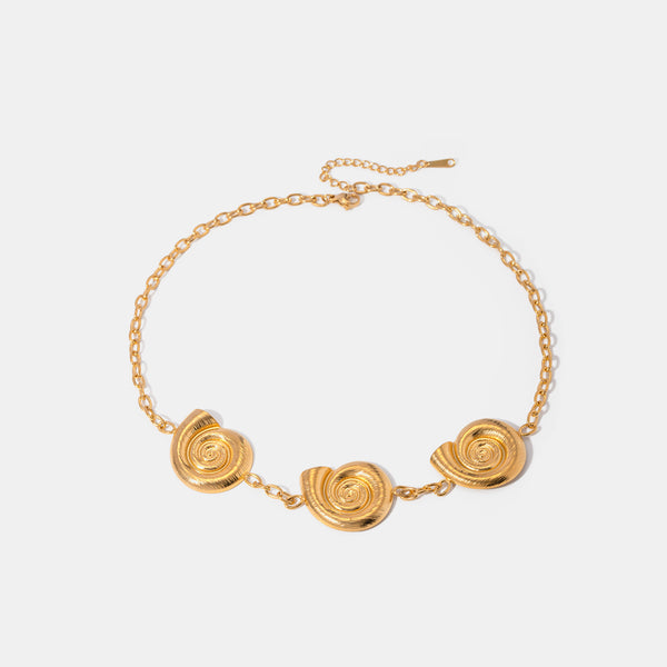 Collier à breloques en spirale en acier inoxydable