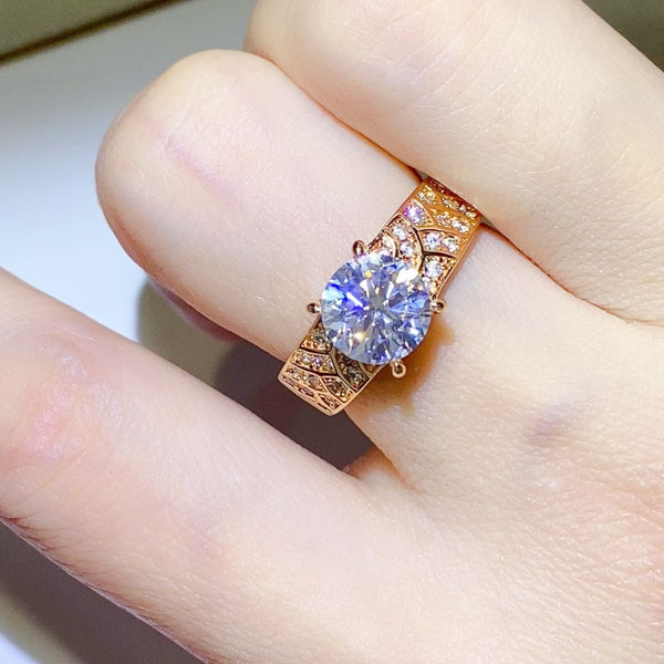 Bague en argent sterling 925 avec moissanite de 1,5 carat