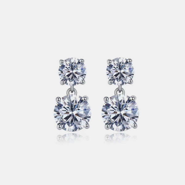 Boucles d'oreilles en argent sterling 925 avec moissanite de 10 carats