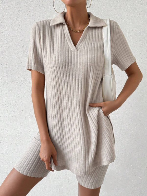 Ensemble haut à manches courtes et short à col Johnny