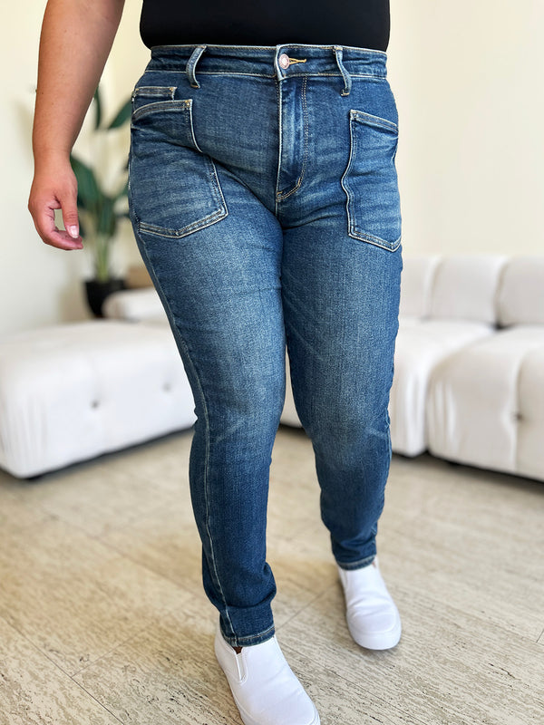 Jean skinny taille haute bleu Judy