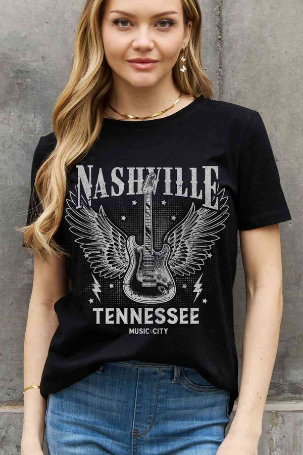 Simply Love Simply Love Full Size NASHVILLE TENNESSEE MUSIC CITY Graphic Cotton Tee